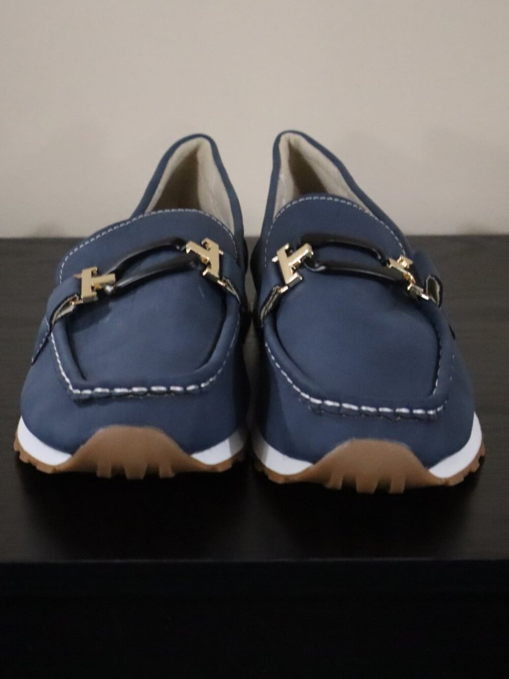 NWOT Dark Blue & White Suede Loafer - US Sz 9 (EU Sz 42)